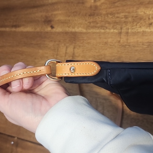 Dooney & Bourke Navy Messenger Bag with Logo and Textured Fabric - Picture 15 of 16